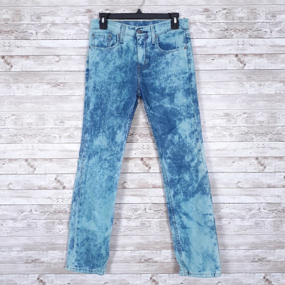 Levis 511 Mens Jeans 29x30 Blue Tie Dye 543A